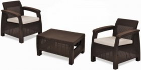 Комплект мебели Корфу Уикенд (Corfu Weekend) коричневый - серо-бежевый * в Урае - uray.ok-mebel.com | фото