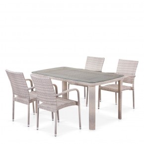 Комплект плетеной мебели T256C/Y376C-W85 Latte (4+1) + подушки на стульях в Урае - uray.ok-mebel.com | фото 1