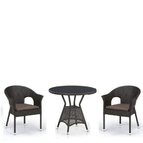 Комплект плетеной мебели T707ANS/Y79-W53 Brown (2+1) в Урае - uray.ok-mebel.com | фото 1