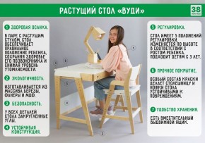Комплект растущий стол и стул с чехлом 38 попугаев «Вуди» (Белый, Белый, Беж) в Урае - uray.ok-mebel.com | фото