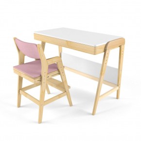 Комплект растущий стол и стул с чехлом 38 попугаев «Вуди» (Белый, Береза, Розовый) в Урае - uray.ok-mebel.com | фото