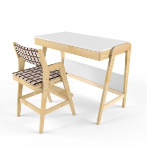 Комплект растущий стол и стул с чехлом 38 попугаев «Вуди» (Белый, Без покрытия, Клетка) в Урае - uray.ok-mebel.com | фото