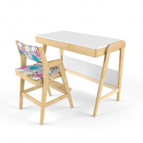 Комплект растущий стол и стул с чехлом 38 попугаев «Вуди» (Белый, Без покрытия, Мечта) в Урае - uray.ok-mebel.com | фото