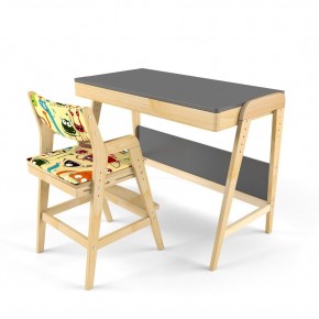 Комплект растущий стол и стул с чехлом 38 попугаев «Вуди» (Серый, Береза, Монстры) в Урае - uray.ok-mebel.com | фото