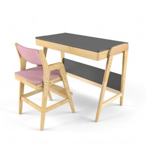 Комплект растущий стол и стул с чехлом 38 попугаев «Вуди» (Серый, Береза, Розовый) в Урае - uray.ok-mebel.com | фото