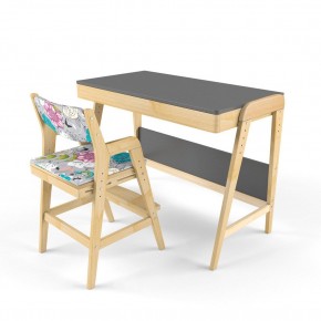 Комплект растущий стол и стул с чехлом 38 попугаев «Вуди» (Серый, Без покрытия, Мечта) в Урае - uray.ok-mebel.com | фото
