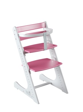 Комплект растущий стул и жесткий ограничитель Конёк Горбунёк Комфорт  (Бело-розовый) в Урае - uray.ok-mebel.com | фото
