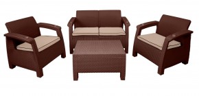 Комплект уличной мебели Yalta Premium Terrace Set (Ялта) шоколадый (+подушки под спину) в Урае - uray.ok-mebel.com | фото 1