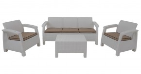 Комплект уличной мебели Yalta Premium Terrace Triple Set (Ялта) белый (+подушки под спину) в Урае - uray.ok-mebel.com | фото 1