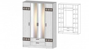 КОСТА-РИКА Шкаф 4-х створчатый (анкор светлый) в Урае - uray.ok-mebel.com | фото