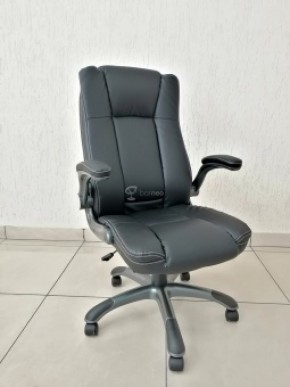 Кресло Barneo K-24 для руководителя (черная экокожа) в Урае - uray.ok-mebel.com | фото