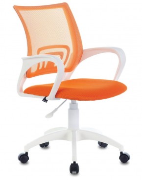 Кресло BRABIX "Fly MG-396W", пластик белый, сетка, оранжевое, 532401, MG-396W_532401 в Урае - uray.ok-mebel.com | фото