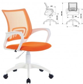 Кресло BRABIX "Fly MG-396W", пластик белый, сетка, оранжевое, 532401, MG-396W_532401 в Урае - uray.ok-mebel.com | фото 2