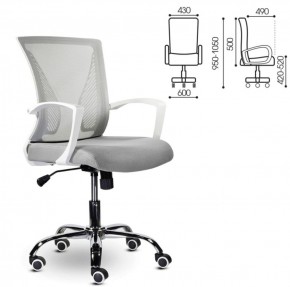 Кресло BRABIX "Wings MG-306" (пластик белый, хром, сетка, серое) 532012 в Урае - uray.ok-mebel.com | фото 2