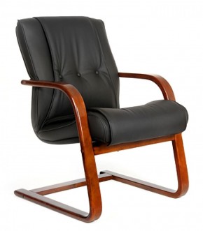 Кресло для посетителя CHAIRMAN  653 V (Кожа) Черное в Урае - uray.ok-mebel.com | фото