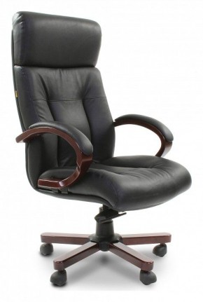 Кресло для руководителя Chairman 421 черный/орех темный, черный в Урае - uray.ok-mebel.com | фото