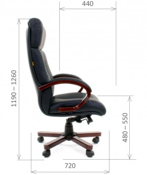 Кресло для руководителя CHAIRMAN  421 (Натуральная кожа) Черное в Урае - uray.ok-mebel.com | фото 5