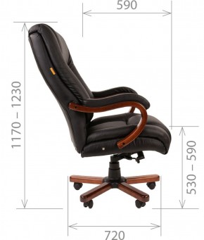 Кресло для руководителя CHAIRMAN  503 (Кожа) Черное в Урае - uray.ok-mebel.com | фото 5