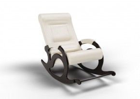 Кресло-качалка Тироль 12-К-КР (экокожа/венге) КРЕМ в Урае - uray.ok-mebel.com | фото