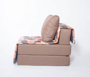 Кресло-кровать бескаркасное Харви (коричневый-геометрия браун) в Урае - uray.ok-mebel.com | фото 2