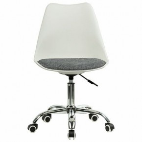 Кресло стул BRABIX "Eames MG-310 CH", хром, пластик белый, ткань серая, 532924 в Урае - uray.ok-mebel.com | фото