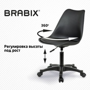Кресло стул BRABIX "Eames MG-310 PL", пластик черный, экокожа черная, 532927 в Урае - uray.ok-mebel.com | фото 3