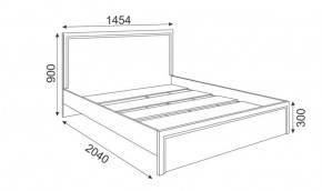 Кровать 1.4 Беатрис М16 Стандарт с настилом (Орех гепланкт) в Урае - uray.ok-mebel.com | фото 2