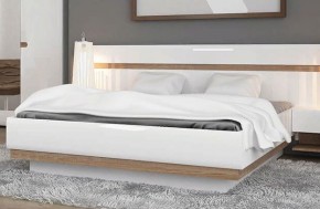 Кровать 140/TYP 91-01 с подъемником, LINATE ,цвет белый/сонома трюфель в Урае - uray.ok-mebel.com | фото 1