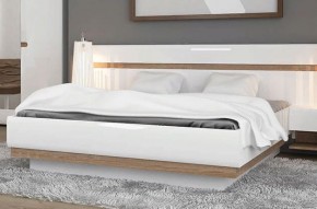 Кровать 160/TYP 94-01 с подъемником, LINATE ,цвет белый/сонома трюфель в Урае - uray.ok-mebel.com | фото 5