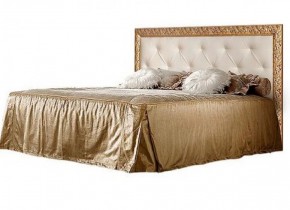 Кровать 2-х спальная (1,4 м) Тиффани штрих-лак/золото с мягким изголовьем (ТФКР140-2) в Урае - uray.ok-mebel.com | фото