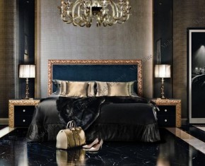 Кровать 2-х спальная (1,6 м) Тиффани Premium черная/золото с мягким элементом (Антрацит) с подъемным механизмомарт (ТФКР-3[3](П) в Урае - uray.ok-mebel.com | фото 2