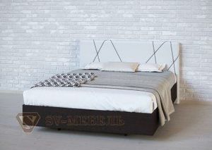 Кровать 1400 двойная №1 изголовье Абстракция в Урае - uray.ok-mebel.com | фото 4