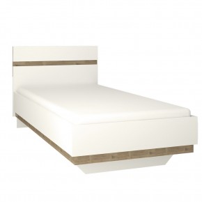Кровать 90/TYP 90, LINATE ,цвет белый/сонома трюфель в Урае - uray.ok-mebel.com | фото