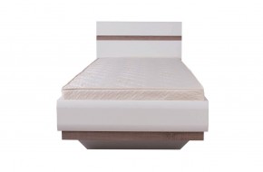 Кровать 90/TYP 90, LINATE ,цвет белый/сонома трюфель в Урае - uray.ok-mebel.com | фото 2