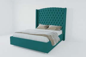 Кровать Берлин ЛЮКС с ПМ 2000 (велюр бирюзовый) в Урае - uray.ok-mebel.com | фото 3
