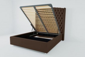Кровать Берлин ЛЮКС с ПМ 900 (экокожа коричневая) в Урае - uray.ok-mebel.com | фото