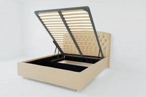 Кровать Берлин с ПМ 2000 (экокожа бежевая) в Урае - uray.ok-mebel.com | фото