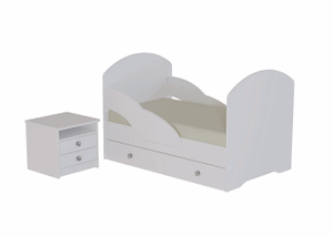 Кровать 800 ЛДСП с ящиком и бортиками (без фотопечати) в Урае - uray.ok-mebel.com | фото 2
