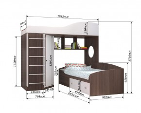 Кровать-чердак Кадет 2 с металлической лестницей в Урае - uray.ok-mebel.com | фото 2