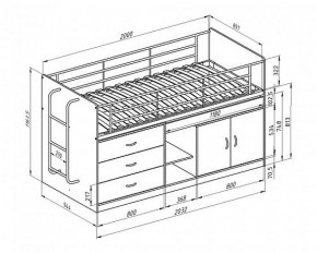 Кровать-чердак "Дюймовочка-6" Белый в Урае - uray.ok-mebel.com | фото 2