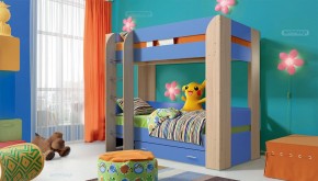 Кровать детская 2-х ярусная Юниор-6 с ящиком ЛДСП (800*1900) в Урае - uray.ok-mebel.com | фото
