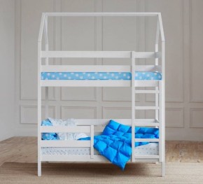 Кровать-домик двухъярусная 80*160 Белый в Урае - uray.ok-mebel.com | фото 4