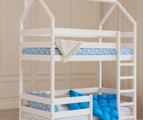 Кровать-домик двухъярусная 80*160 Белый в Урае - uray.ok-mebel.com | фото 6