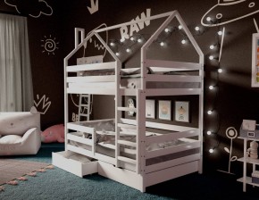 Кровать-домик двухъярусная 80*190 Белый в Урае - uray.ok-mebel.com | фото