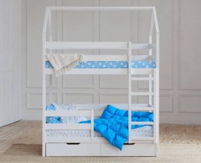 Кровать-домик двухъярусная 80*190 Белый в Урае - uray.ok-mebel.com | фото 5
