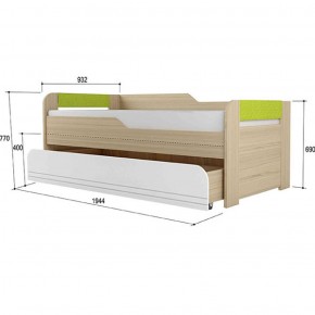 Кровать двухуровневая + подлокотники Стиль № 900.1 NEW (туя светлая/лайм) в Урае - uray.ok-mebel.com | фото 2