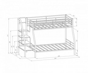 Кровать двухъярусная "Толедо-1" Черный/Дуб молочный в Урае - uray.ok-mebel.com | фото 2