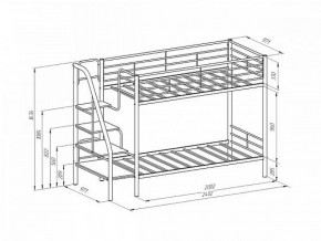 Кровать двухъярусная "Толедо-П" с полкой Серый/Венге в Урае - uray.ok-mebel.com | фото 2