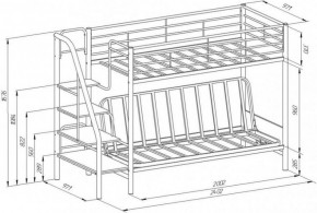 Кровать двухъярусная с диваном "Мадлен-3" (Белый/Фиолетовы) в Урае - uray.ok-mebel.com | фото 3