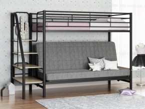 Кровать двухъярусная с диваном "Мадлен-3" (Черный/Серый) в Урае - uray.ok-mebel.com | фото